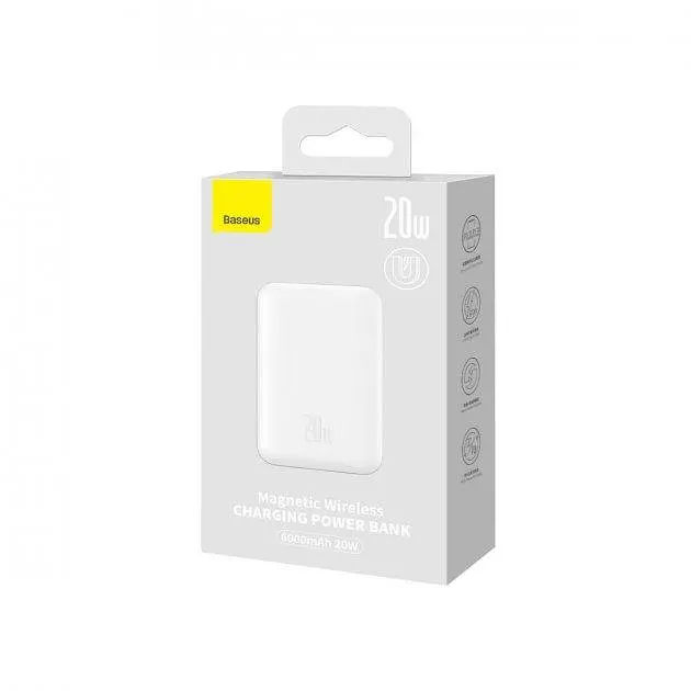 Внешний аккумулятор Baseus MagSafe 6000mAh 20W (PPCX020002) белый - фото 6