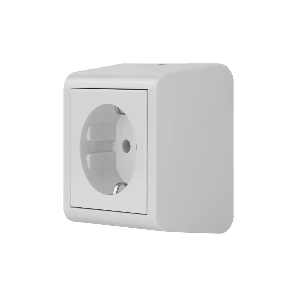 Розетка Ovivo Electric Nivo, одинарна з заземленням, накладна, біла - фото 4