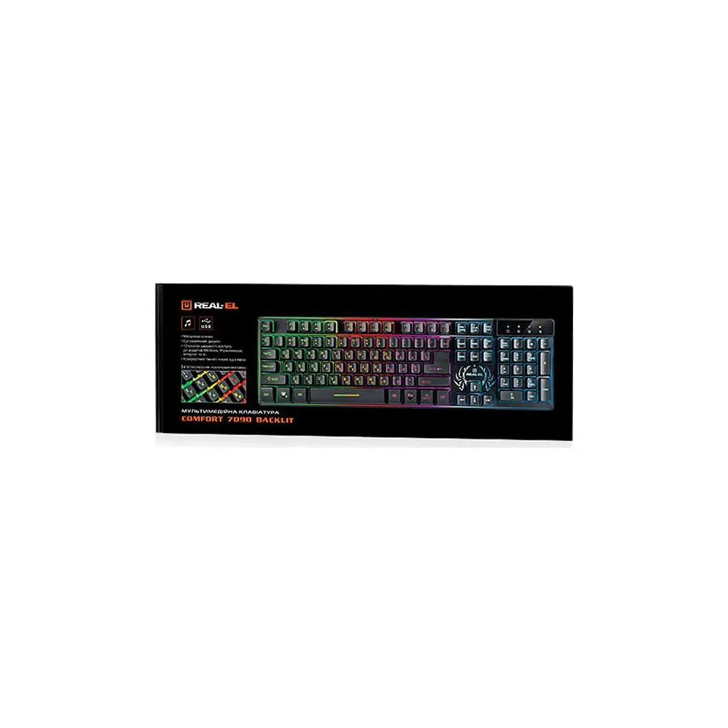 Клавіатура REAL-EL 7090 Comfort Backlit Black (EL123100031) - фото 4