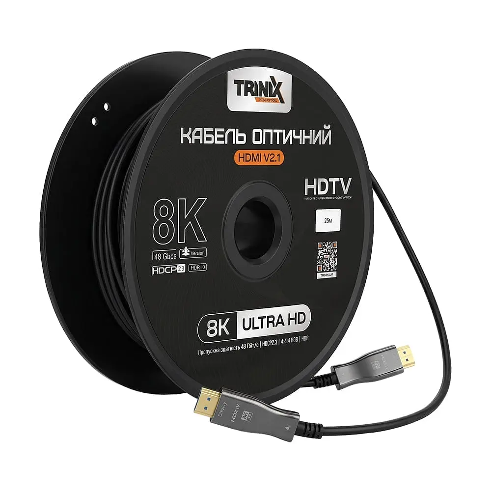 Кабель HDMI V2.1 оптичний 25м Trinix (AOC-HDMI8k-25m) (74-00145) - фото 3