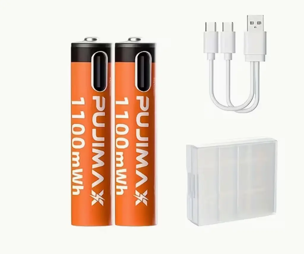 Акумуляторні батареї 1100mWh Li-Ion 1.5v AAА мізинчикові акумулятори із зарядкою від USB Type-C Pujimax 4шт - фото 4