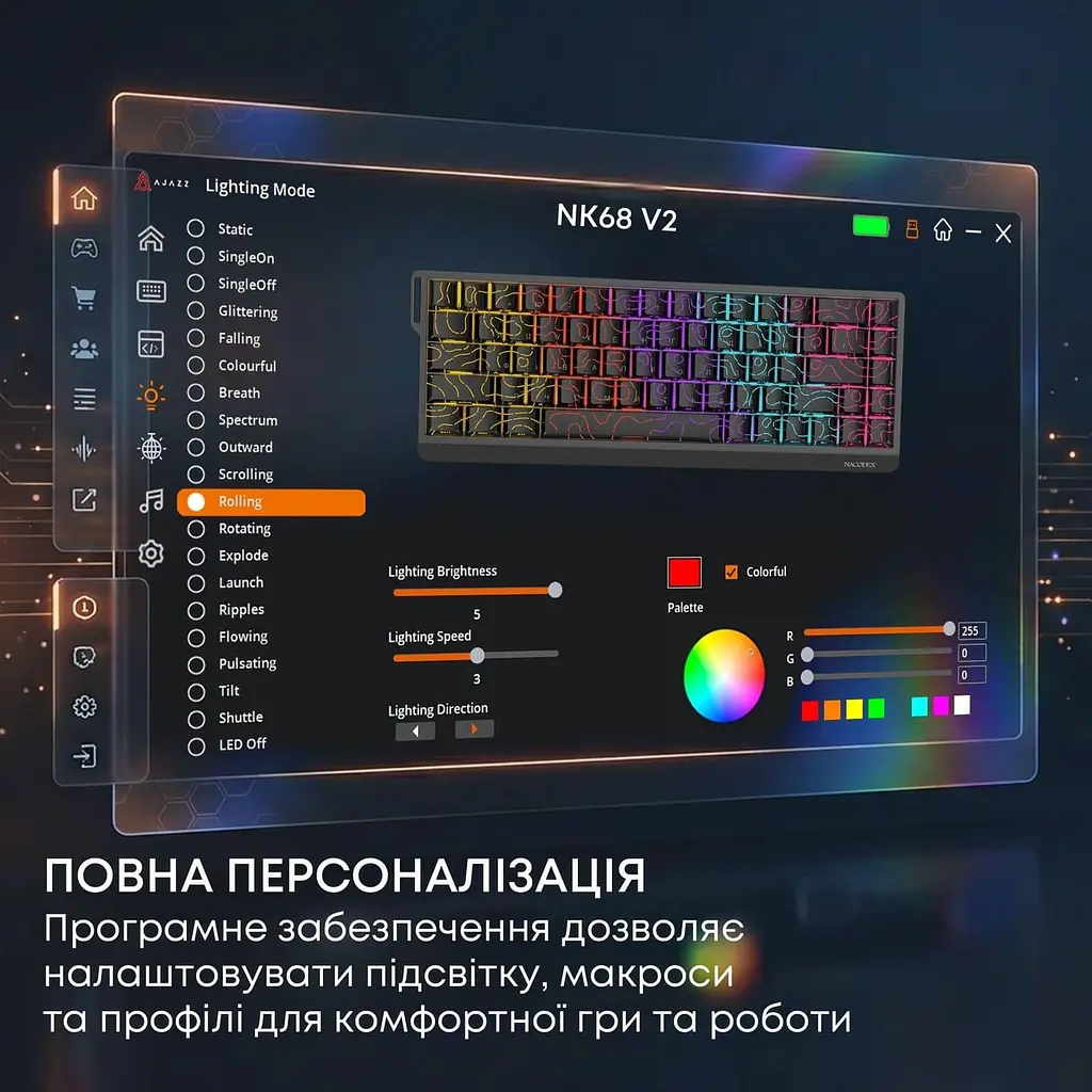 Клавіатура Ajazz NK68 V2 Red Switch (NK68-V2-R-S-W) U1 - фото 8