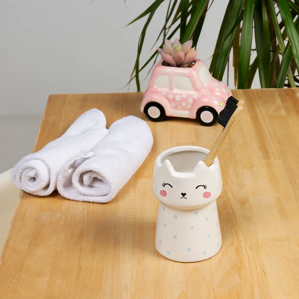 Підставка для зубних щіток МВМ My Home Cute cat, білий (BA-21 WHITE) - фото 3