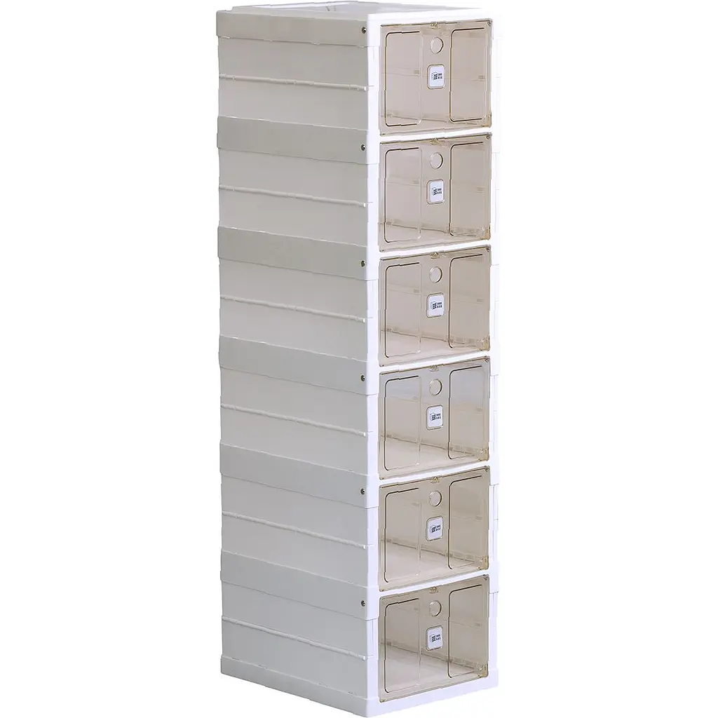 Тумба для взуття Happy Life пластикова складана на 6 відсіків 33x26x100 см біла HPS658 - фото 2