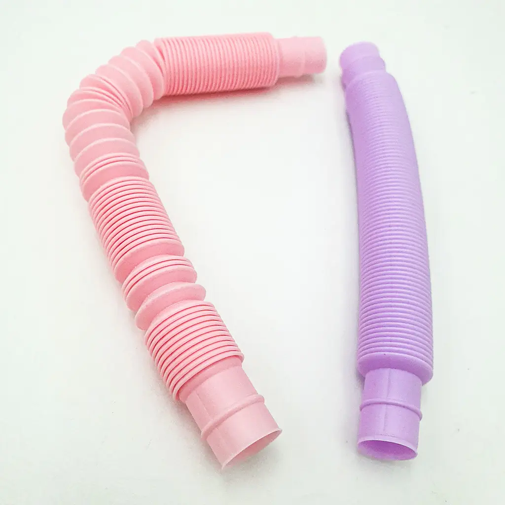 Розвиваюча сенсорна дитяча іграшка гофровані трубки антистрес поп туб 15-45 см, що розтягується UKC Pop Tube 2 шт набір 1-5 - фото 6