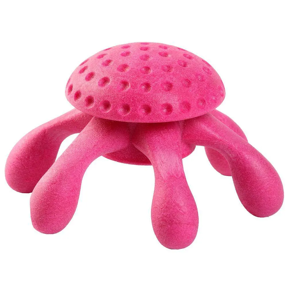 Игрушка Kiwi Walker Осьминог для собак розовый 13 см - фото 2