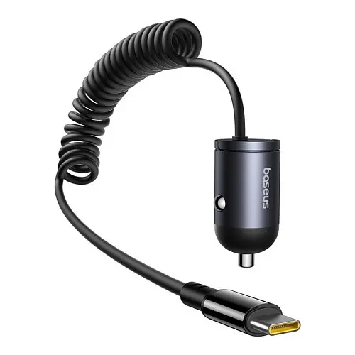 Автомобільний зарядний пристрій Baseus Tiny Star Mini Car Charger (C+C Cable Included) 30W чорний C00035001121-00 - фото 3