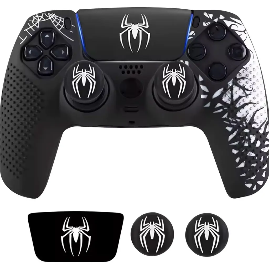Чохол на геймпад Silicone Case для Sony DualSense Spider-Man + Touch Pad Sticker Black [156500] - фото 2