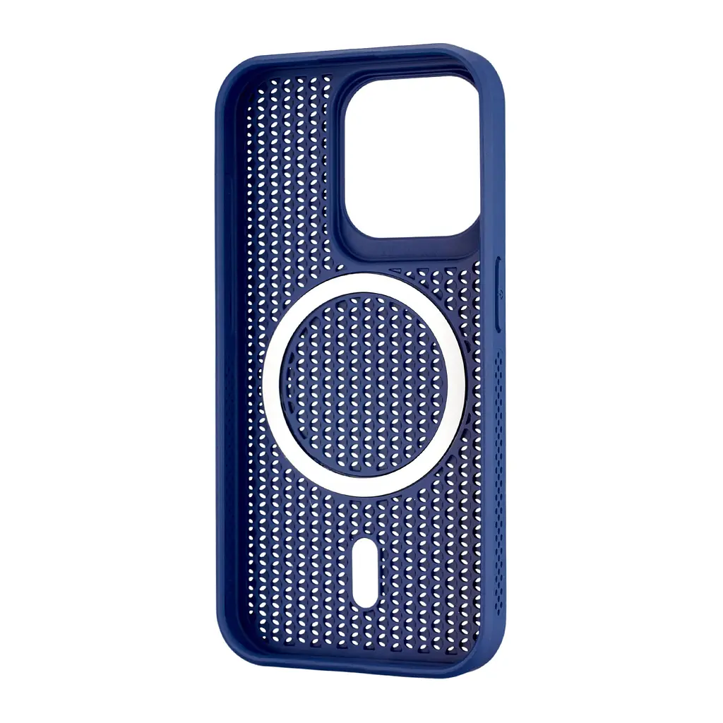 Чохол Silicone Cooling Сase with MagSafe iPhone 15 Pro Dark Blue - фото 3