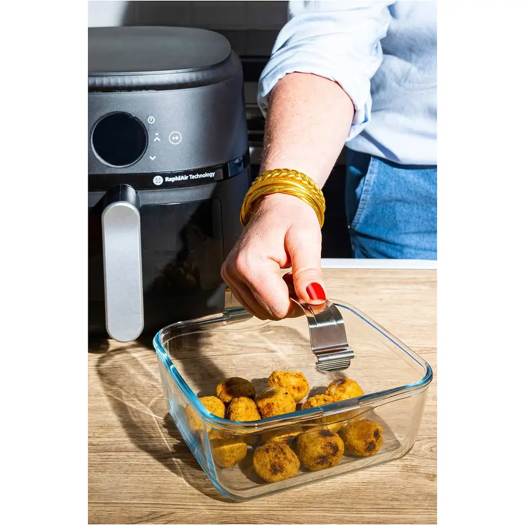 Форма скляна Pyrex Airfryer для аєрогриля квадратна з ручкою (301U300) - фото 4