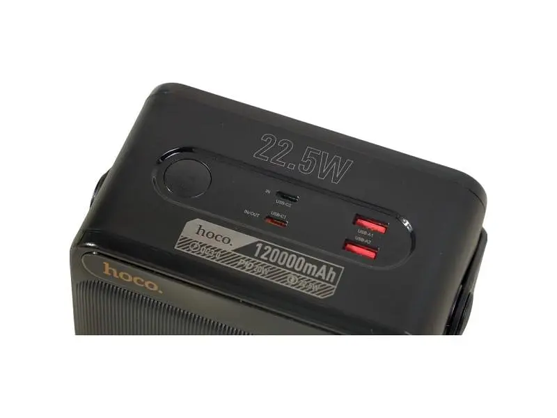 Зовнішній акумулятор (павербанк) Hoco DB101 Zeus 120000mAh 22.5W Black - фото 2