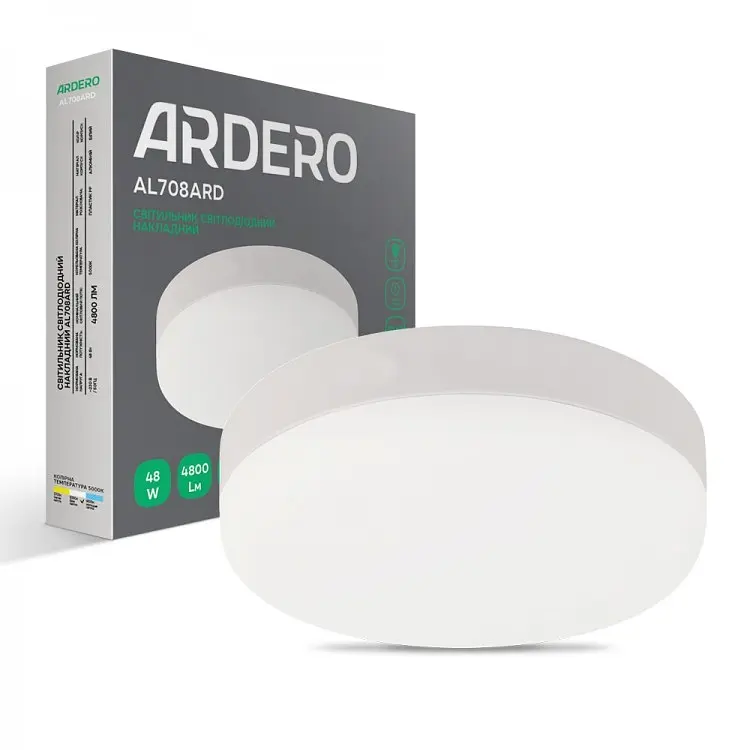 Свiтильник свiтлодiодний Ardero AL708ARD накладний 48W 5000K (80004) - фото 2
