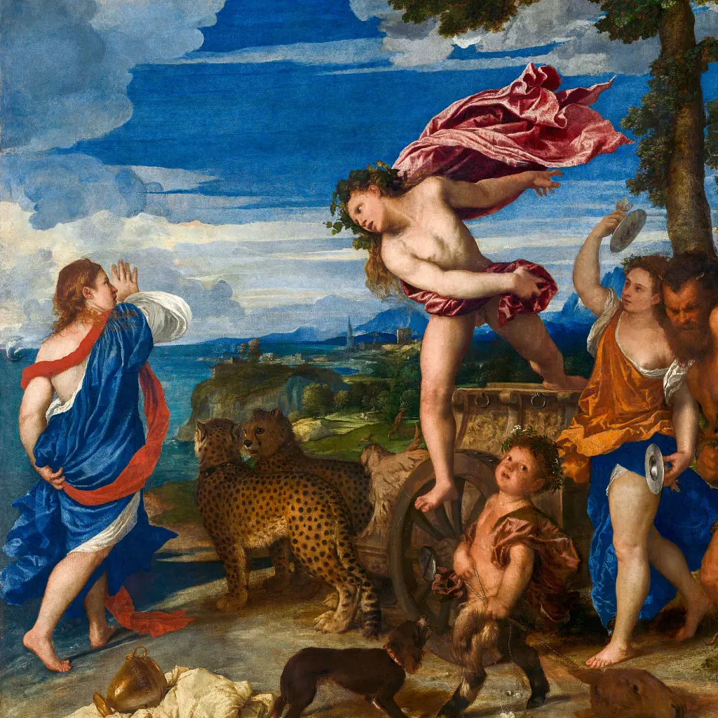 Інтер'єрна картина Вакх і Аріадна, Тіціан, Titian, Bacchus and Ariadne, інтер'єрний декор, 60×66 см (id6981) - фото 4