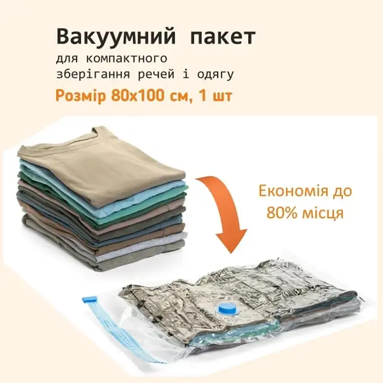 Вакуумний пакет LoveYouHome для зберігання речей 80х100 см (61022) - фото 5