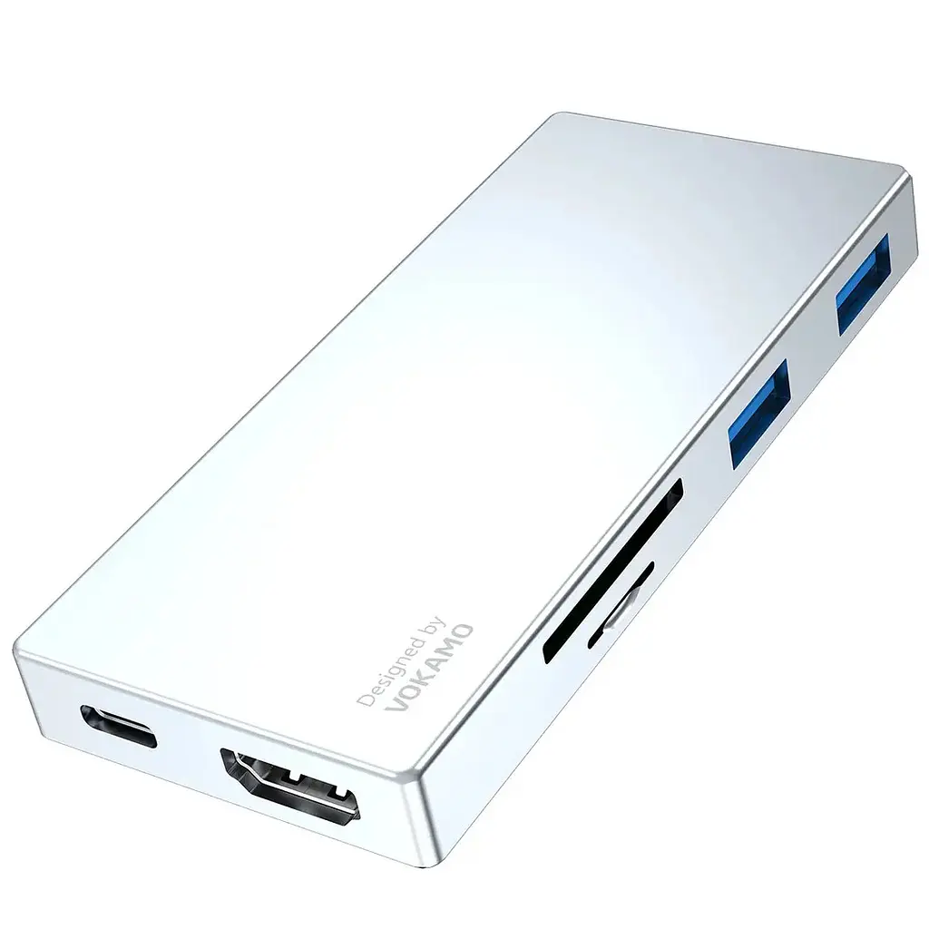 USB адаптер Vokamo HT2 6 в 1 HUB із вбудованим шнуром Type-C - фото 2