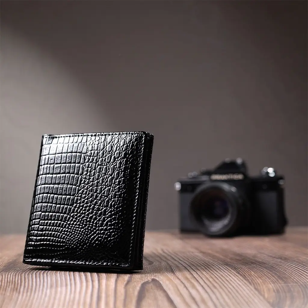 Компактний жіночий гаманець з натуральної лакованої шкіри ST Leather 22688 чорний - фото 10
