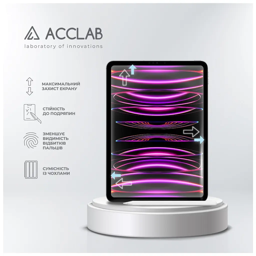 Скло захисне ACCLAB Full Glue Apple iPad Pro 11 2022/2021/2020/2018 (1283126575150) - фото 3