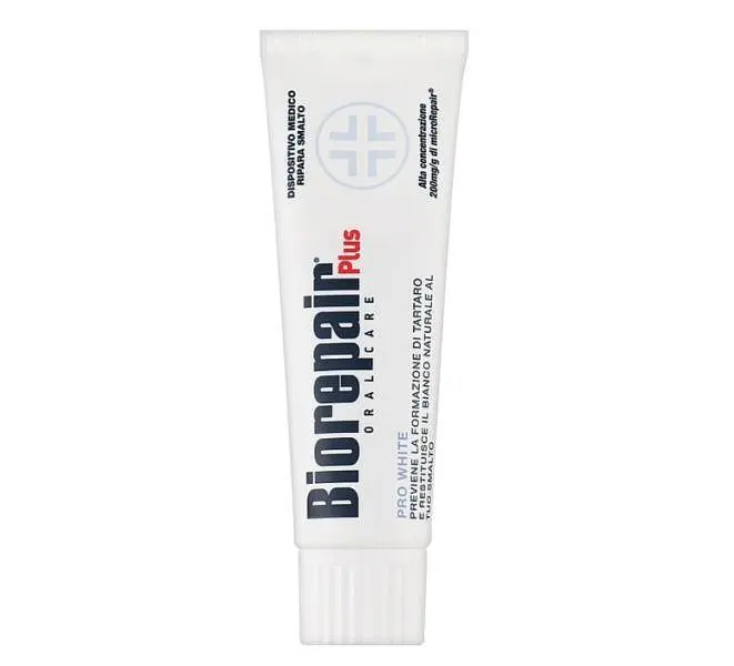 Зубна паста Biorepair PRO White Plus, 75 мл — Відбілювання та Відновлення емалі (200 мг/г microRepair®)
