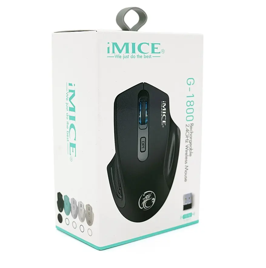 Игровая мышь беспроводная iMICE G1800 Rechargeable, 4 кнопок, аккумулятор, 1600dpi, 2.4Ghz, Black - фото 10