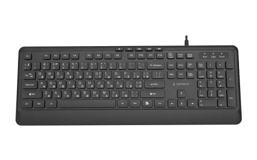 Клавіатура Slim, Black, USB, 5 мультимедійних гарячих клавіш Gembird teh0028278 - фото 3