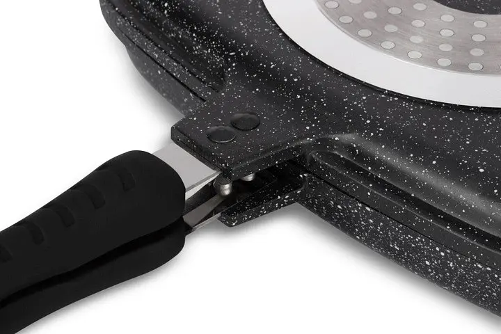 Сковорода гриль с антипригарным покрытием Edenberg EB-8138 двухсторонняя 32х25 см для стейков. - фото 5