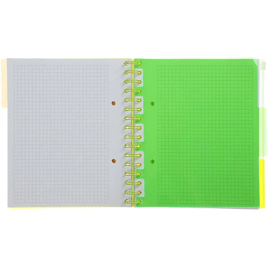 Зошит на пружині Buromax Neon В5 (170x205) 120 аркушів 3 PVC розділювачі жовтий (BM.24359911-08) - фото 2