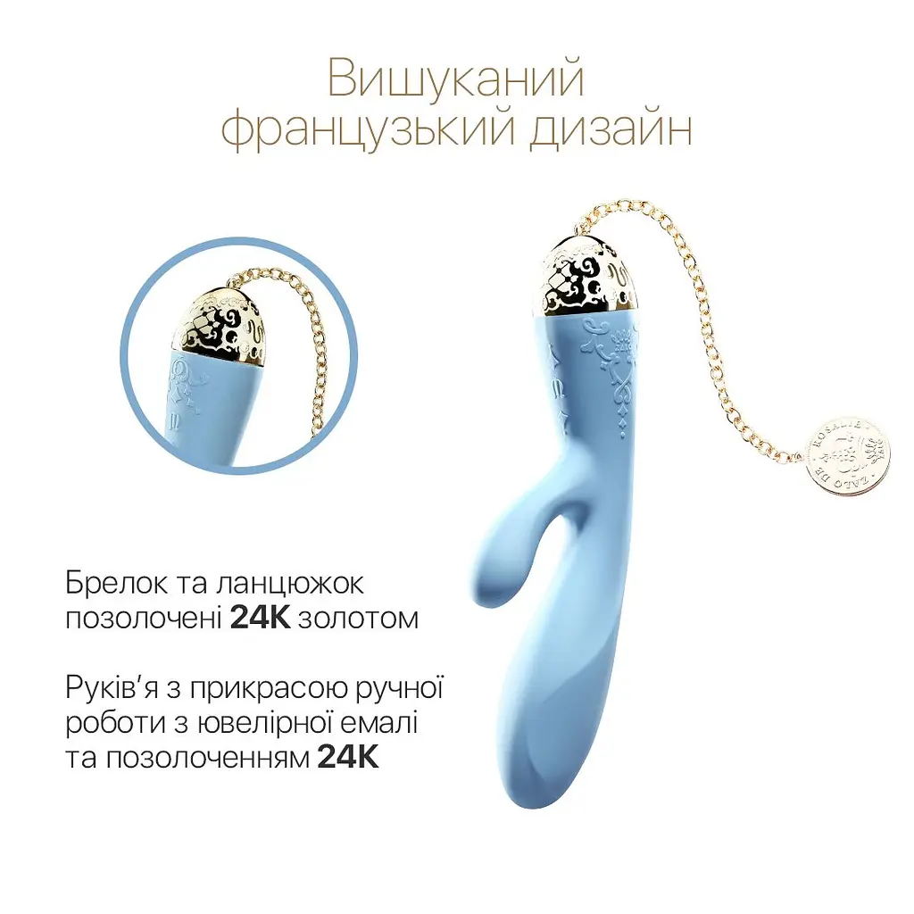 Смартвібратор-кролик Zalo - Rosalie Royal Blue - фото 4