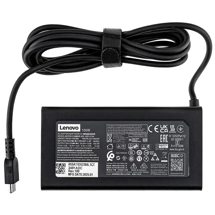 Блок живлення для ноутбука LENOVO TYPE-C 100W Чорний - фото 2
