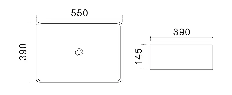 Умивальник накладний Mixxus Premium Quadro-0108 550x390x145 мм MP6652, Графит - фото 3