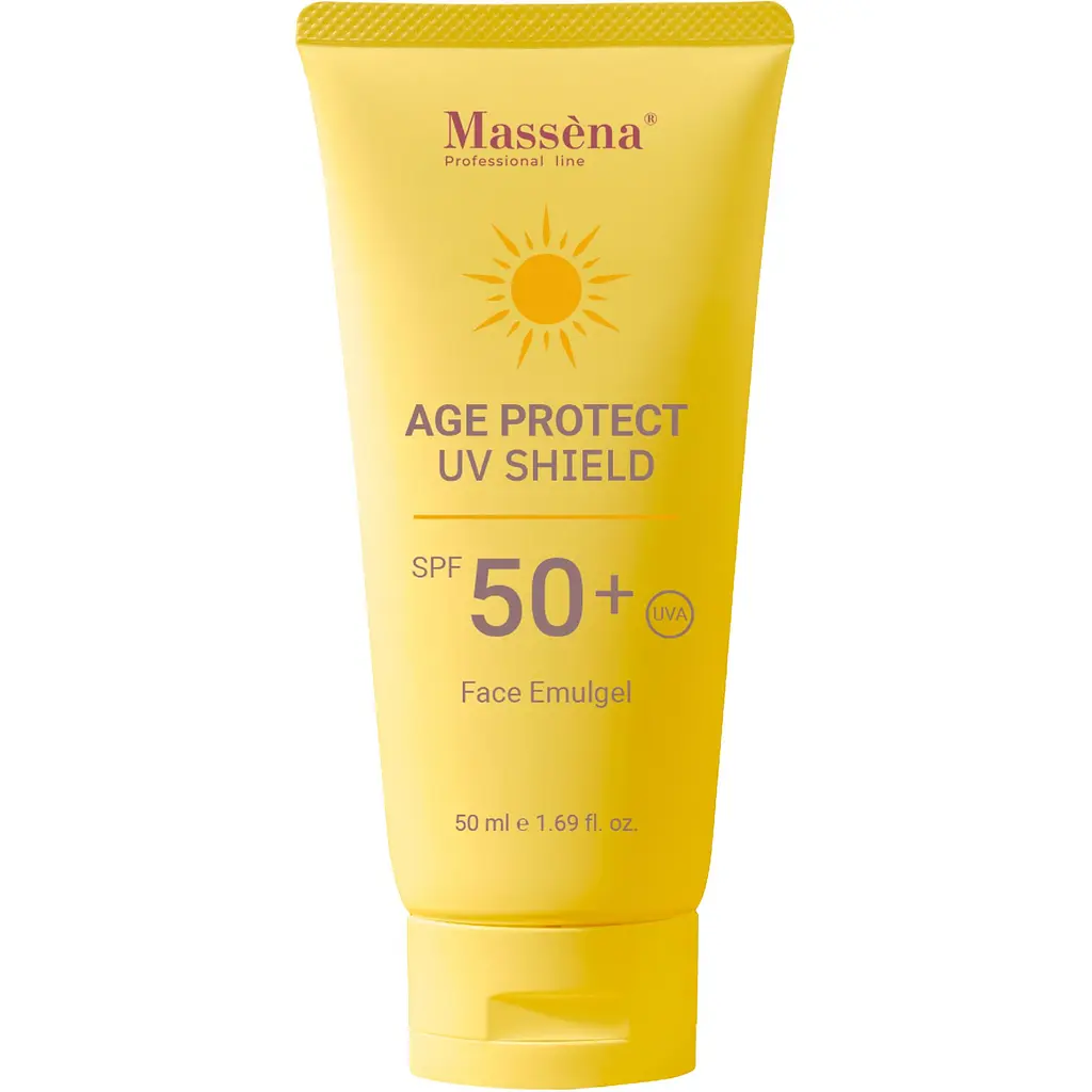 Легкий Anti-Age емульгель Massena Age Protect UV Shield SPF 50+ 50 мл
