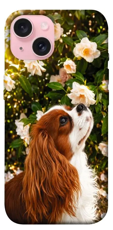 TPU чохол Demsky Flower spaniel для Apple iPhone 15 (6.1")