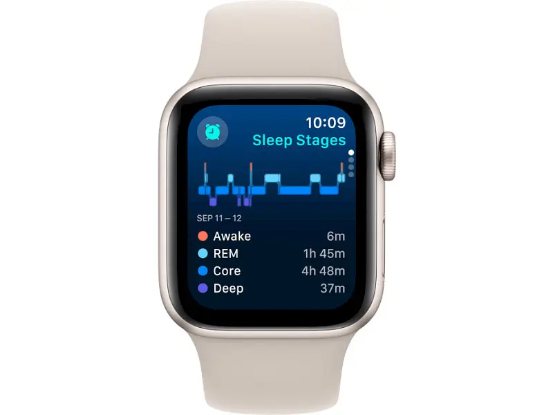 Смарт-годинник Apple Watch SE 2 GPS 40mm Starlight Aluminium Case with Starlight Sport Band S/M (MR9U3) - фото 3