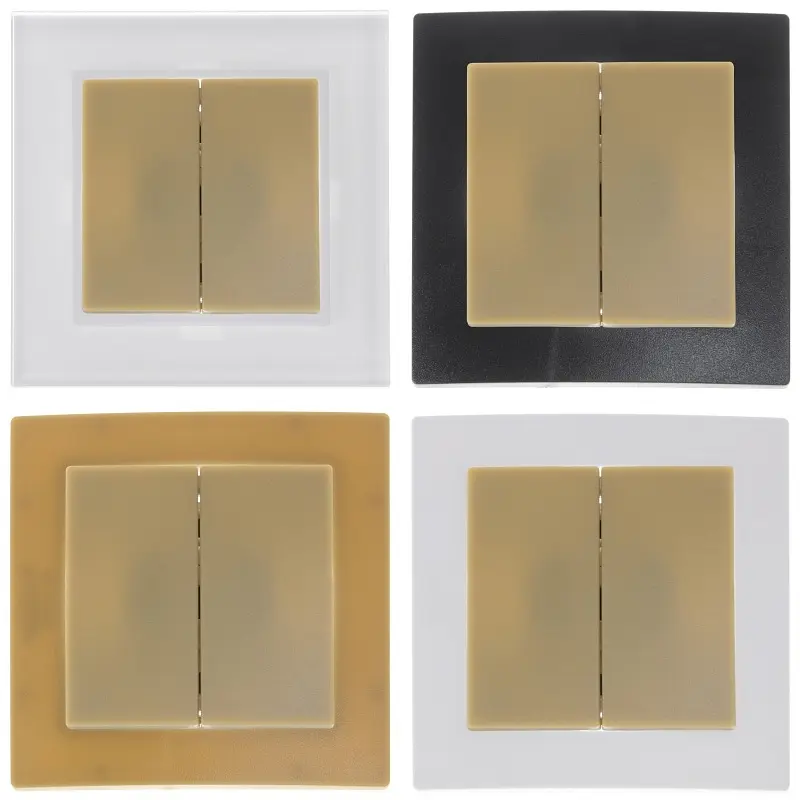 Вимикач Brille двоклавішний шампань NB-2V2 iv - фото 5