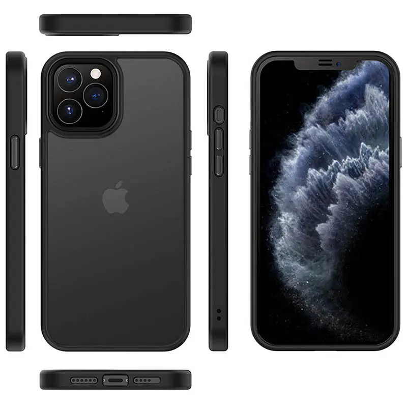 TPU+PC чохол Metal Buttons для Apple iPhone 12 Pro / 12 6.1" Чорний, TPU+PC - фото 2