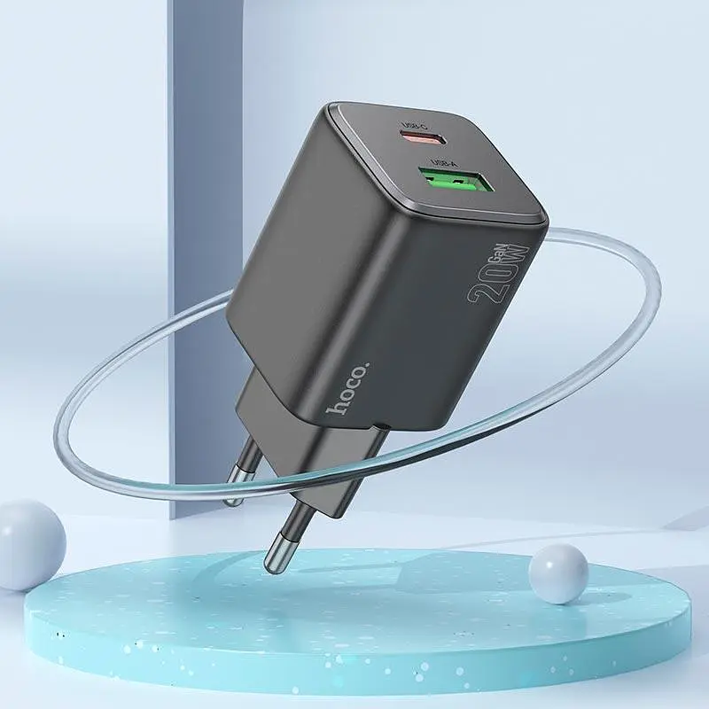 Адаптер мережевий Hoco Almighty charger N41 |1USB/1Type-C, 20W/3A, PD/QC| - фото 2