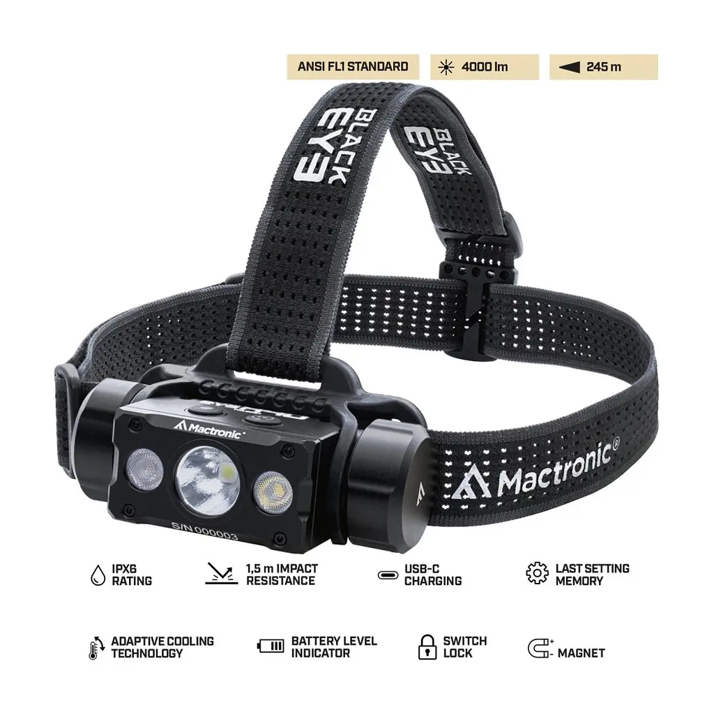 Ліхтар Mactronic Black Eye H40 (4000 Lm) Cool White/Red LED Rechargeable Type-C (THL0061) (DAS303952) - фото 3