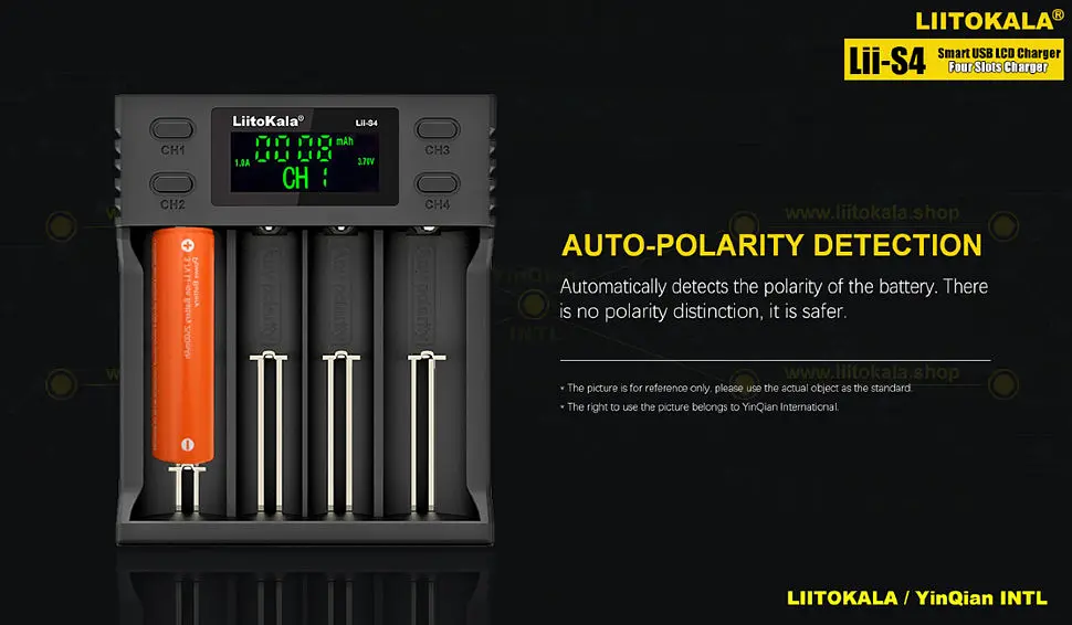 Зарядний пристрій Liitokala Lii-S4, 4 канала, Ni-Mh/Li-ion/LiFePo4, USB, LCD, Box - фото 4