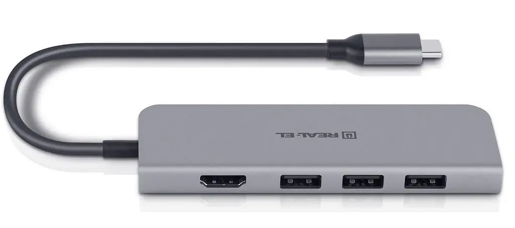 USB-Хаб Real-EL CQ-700 Space Grey UAH (EL123110002) - фото 5