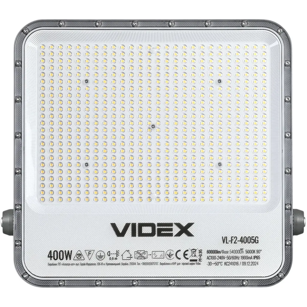 LED прожектор Videx Premium F2 400W 5000K 220V (VL-F2-4005G)