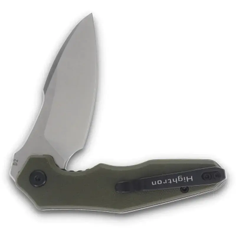Ніж Hightron Mini Ventura, D2, G10, зелений, сталевий stonewash клинок (HK05GRNS) - фото 5