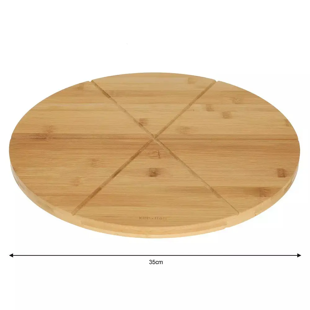 Дошка обробна бамбукова кругла KingHoff KH-1565 35х35 см - фото 2