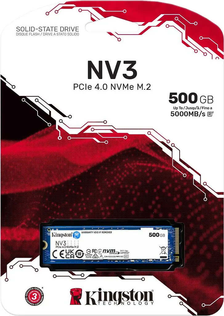 Накопичувач SSD Kingston NV3 M.2 2280 PCIe 4.0 x4 NVMe 3D TLC 500GB (SNV3S/500G) - фото 3