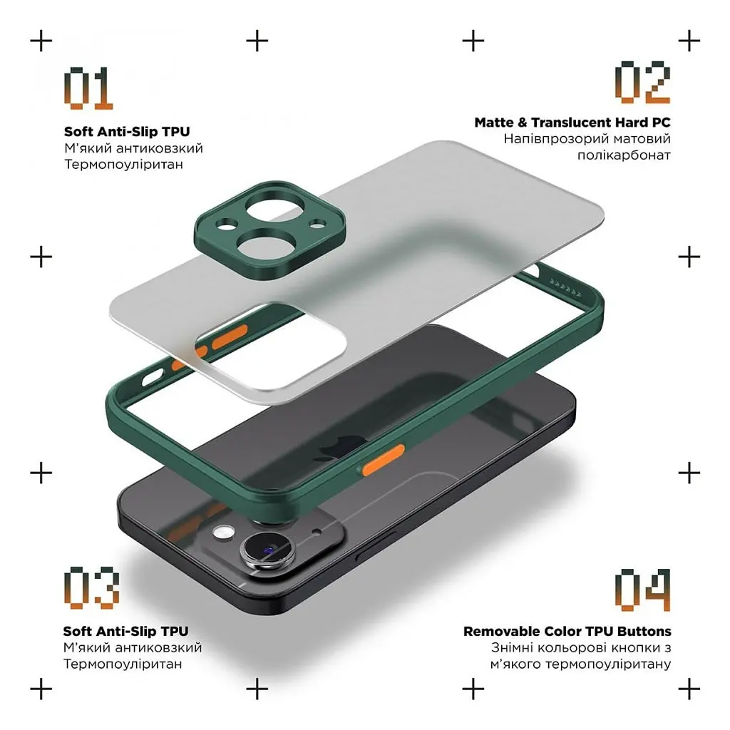 Чохол до мобільного телефона Armorstandart Frosted Matte Xiaomi Redmi Note 13 5G Dark Green (ARM71882) - фото 2