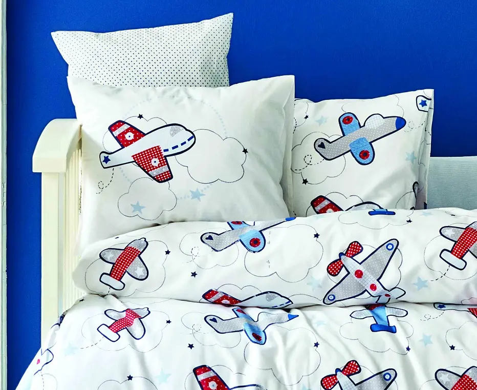 Дитячий набір в ліжечко для немовлят Karaca Home - Airship mavi блакитний (10 предметів) - фото 3