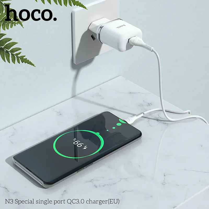 Адаптер живлення HOCO N3 Special FCP AFC 1 USB 18W QC 3.0 (Safety Certified) білий - фото 6