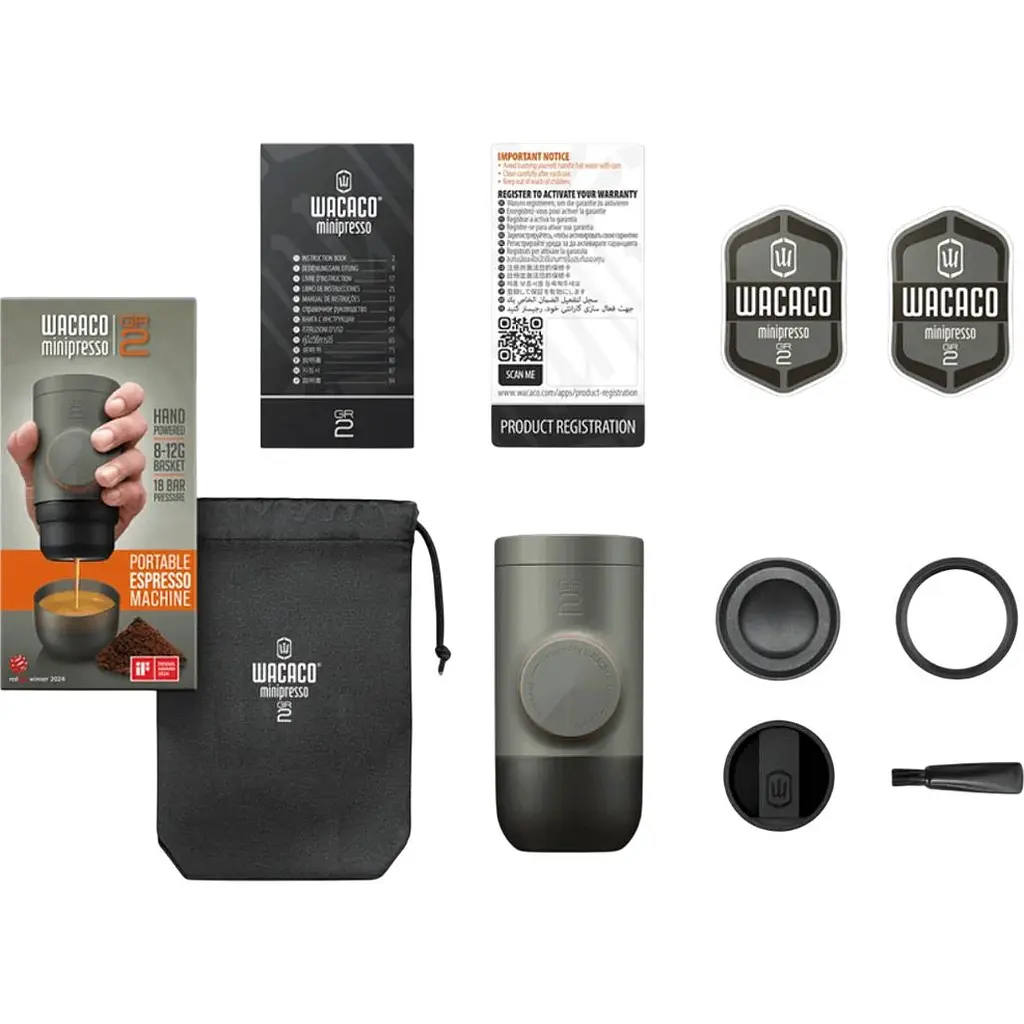 Портативна кавоварка Wacaco Minipresso GR2 Gray Olive (WMINIGR2) [168809] - фото 11