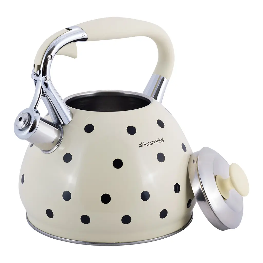 Чайник зі свистком Kamille KM-0695BG 3 л бежевий - фото 6