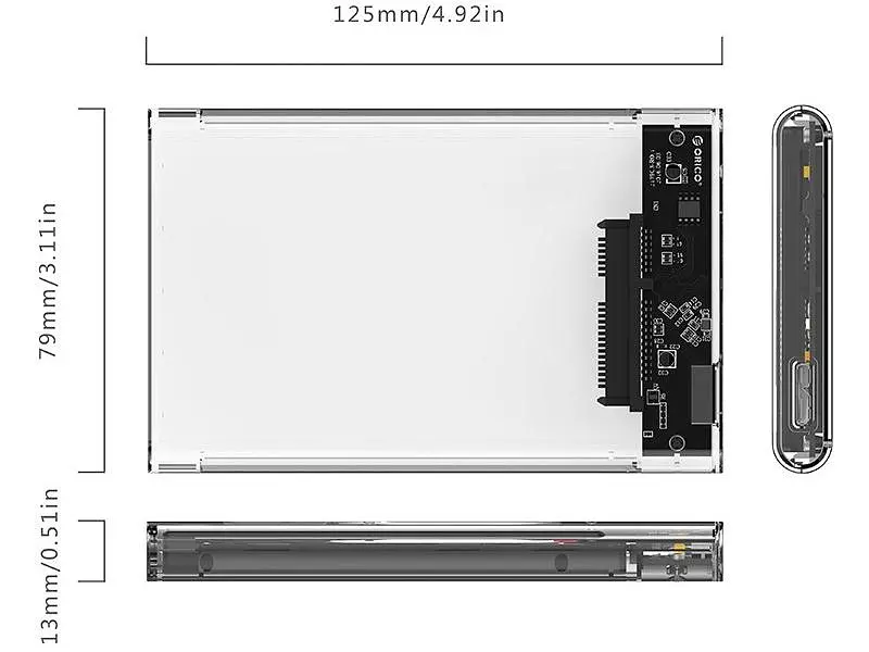 Кишеня для накопичувача Orico 2139U3-CR-BP (HC380169) - фото 2