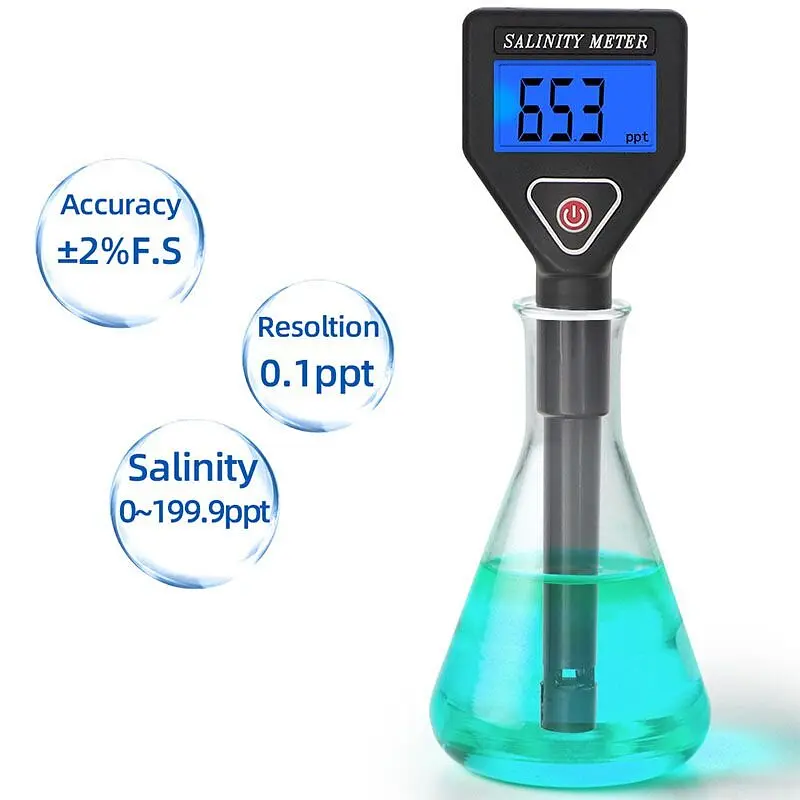 Солемер для воды (tds метр) профессиональный KKMOON Salinity-98305, измеритель солености воды (100661) - фото 4