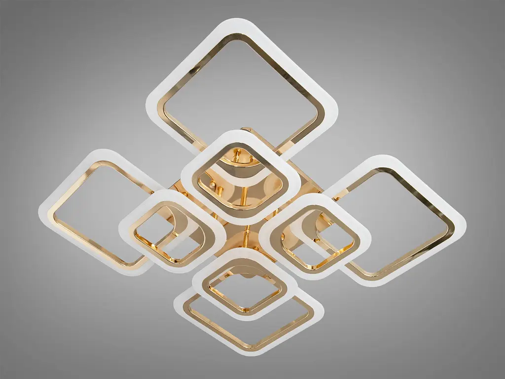 Потолочная светодиодная люстра с пультом, 110W, золото. - фото 3